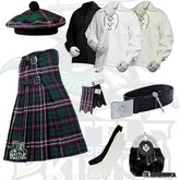 Battle Of Kilts Men’s Tartan Kilt Outfit – 9-Piece Scottish Set with Premium Accessories